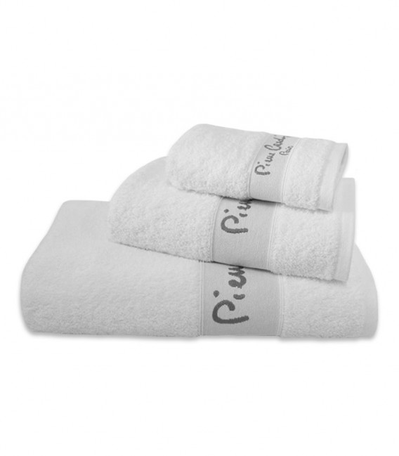 GOTEXTIL Juego de toallas Pierre Cardín LOGO Blanco 100% algodón