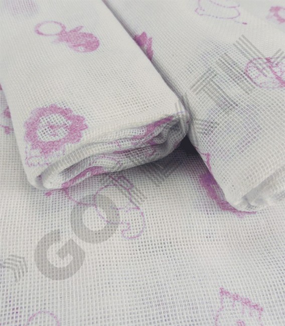 GOTEXTIL Pack 4 Gasas de Bebé algodón Estampadas Rosa Puericultura