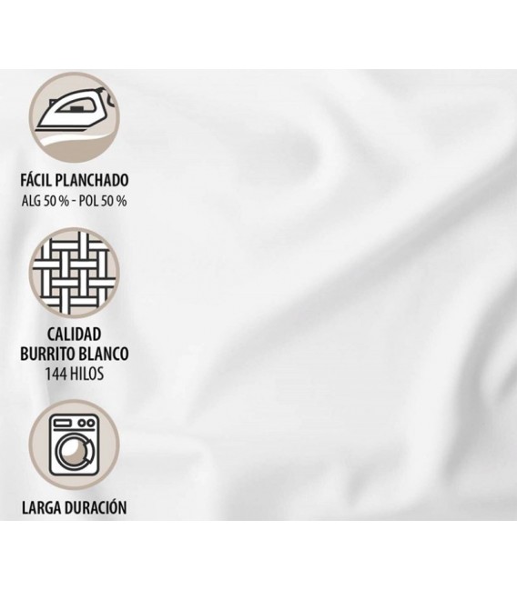 GOTEXTIL Juego de cama Burrito Blanco Claro de Luna 241 Blanco Indicaciones Calidad
