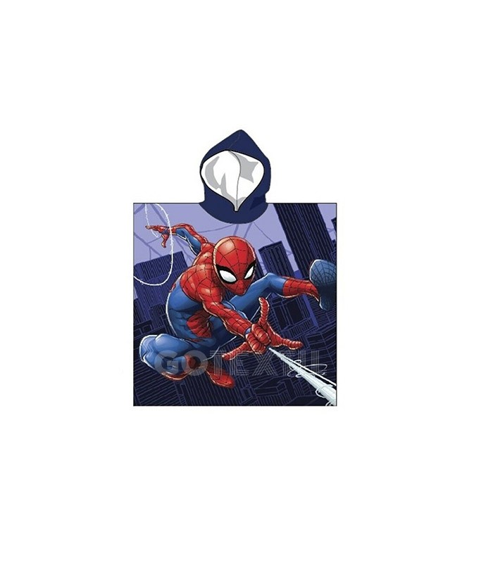 GOTEXTIL | Poncho Playa SPIDERMAN 2022-0715 Marvel 55x110cm rizo con capucha