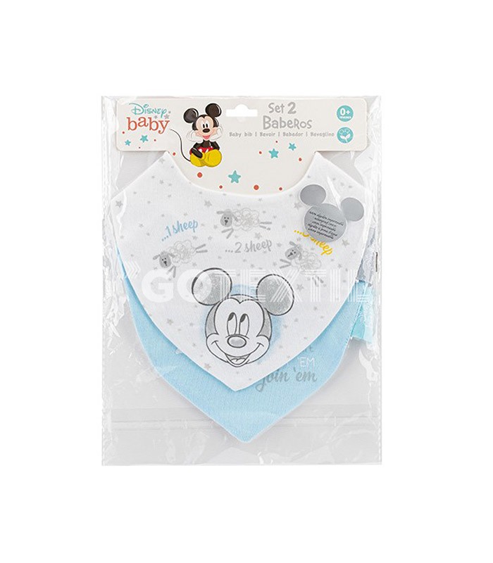 GOTEXTIL | Pack 2 Baberos Bandana MICKEY 1 Interbaby