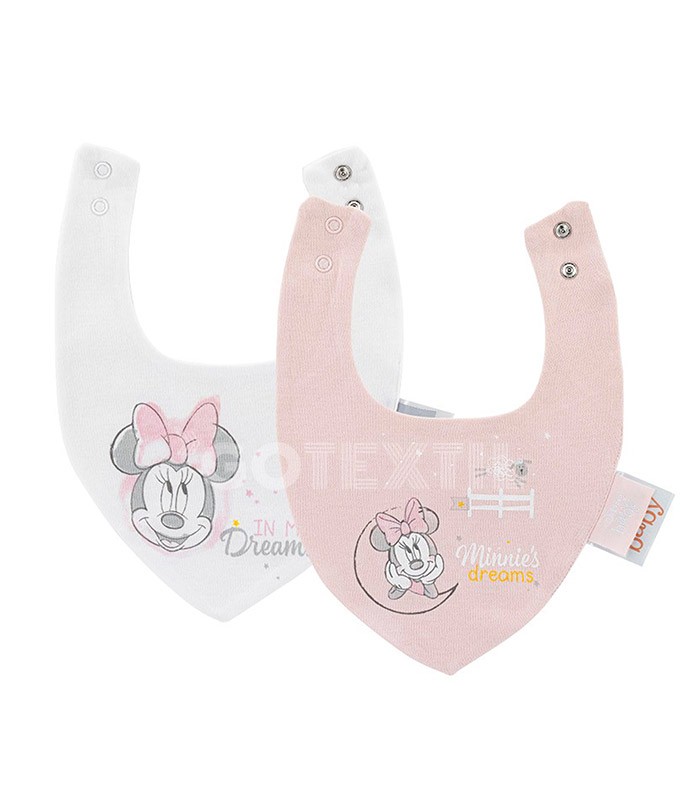 GOTEXTIL | Pack 2 Baberos Bandana MINNIE 1 Interbaby