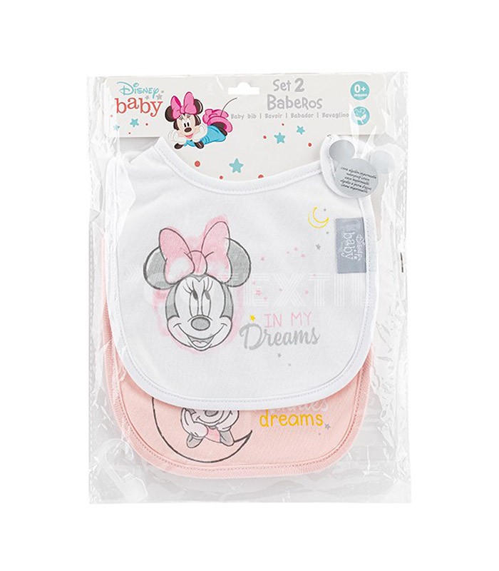 GOTEXTIL | Pack 2 Baberos Punto MINNIE 1 Interbaby