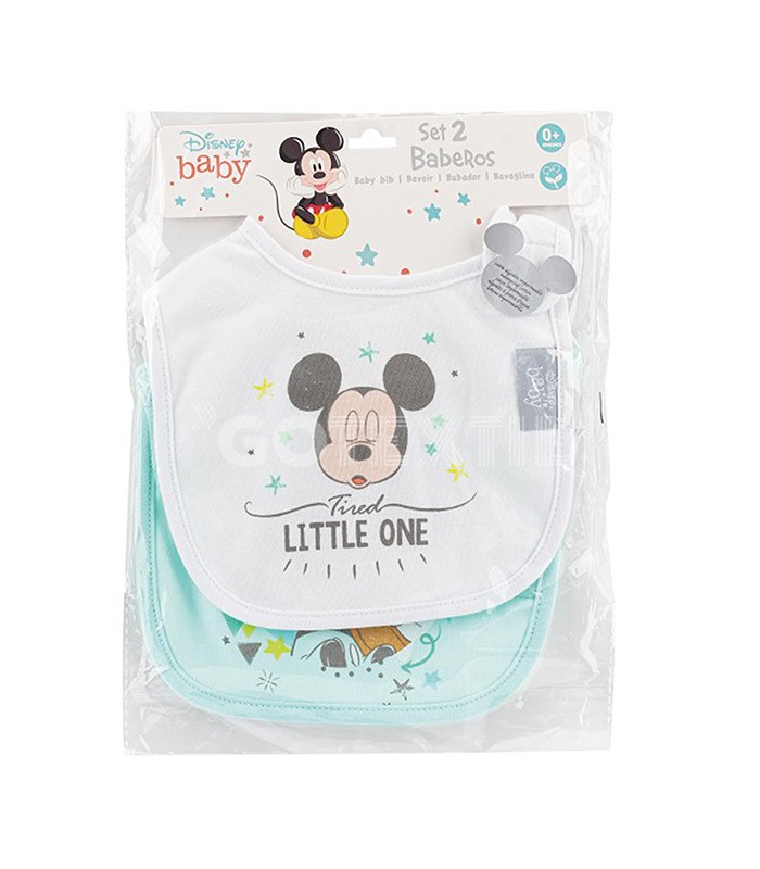 GOTEXTIL | Pack 2 Baberos Punto MICKEY 2 Interbaby