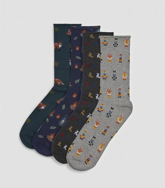 GOTEXTIL | PACK 4 CALCETINES ESTAMPADOS HOMBRE 22831 YSABEL MORA