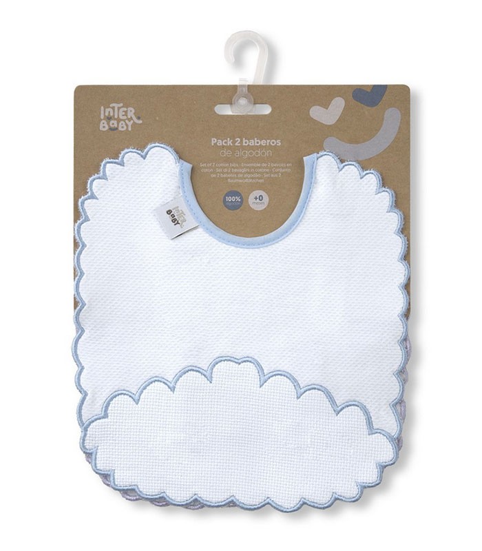 GOTEXTIL | Pack 2 Baberos Punto de Cruz INTERBABY R3 rectangulares