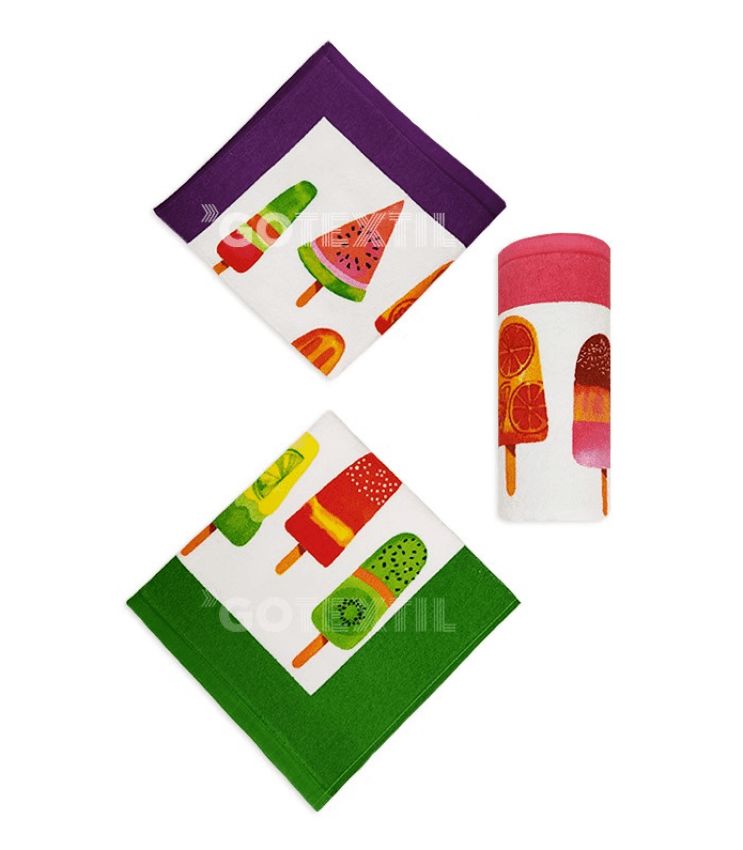 GOTEXTIL | TROVADOR | Pack 3 Paños de Cocina 216 HELADOS rizo 100% algodón