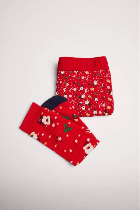 GOTEXTIL | PACK BOXER Y CALCETINES NAVIDAD 20340 YSABEL MORA