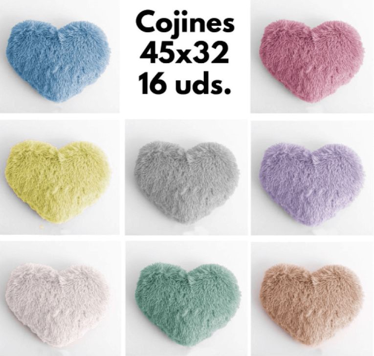 GOTEXTIL | PACK 2 COJINES FLOU CORAZÓN INNOVA HOME