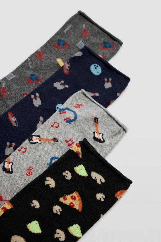 GOTEXTIL | PACK 4 CALCETINES SIN PUÑO DE HOMBRE ESTAMPADOS YSABEL MORA 