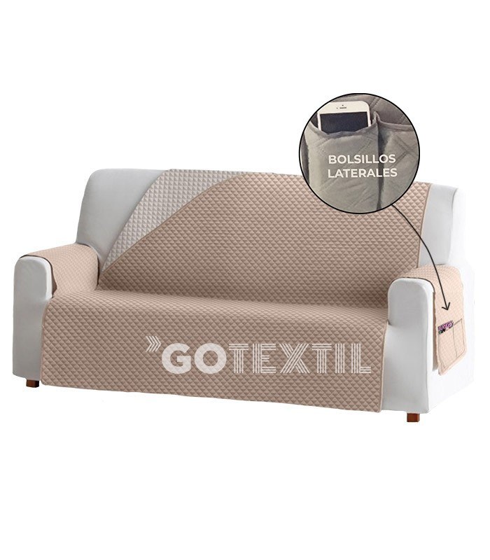 GOTEXTIL | FUNDA CUBRE SOFÁ REVERSIBLE CON BOLSILLOS HOME SECRET