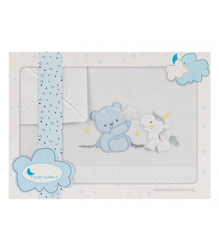 GOTEXTIL | Sabanas cuna 100% Algodón OSO UNICORNIO. Interbaby