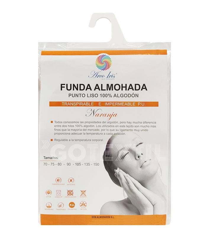 GOTEXTIL | Funda Protector de Almohada Impermeable y Transpirable Algodón NARANJA DON ALMOHADÓN