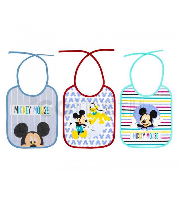 GOTEXTIL | Pack 3 Baberos Rizo MICKEY C20 INTERBABY