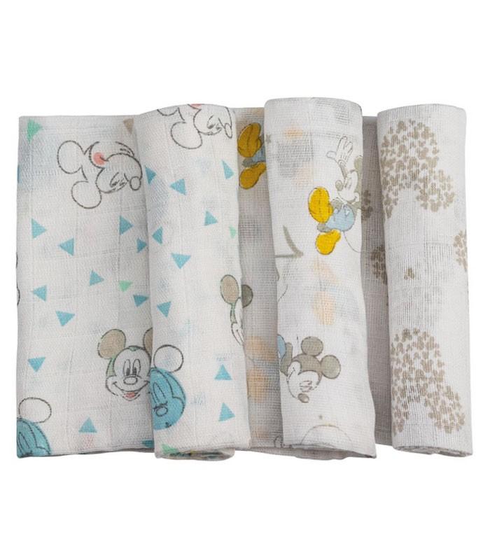 GOTEXTIL | Pack 3 Gasas Estampadas MICKEY MK018 80X80cm Disney INTERBABY