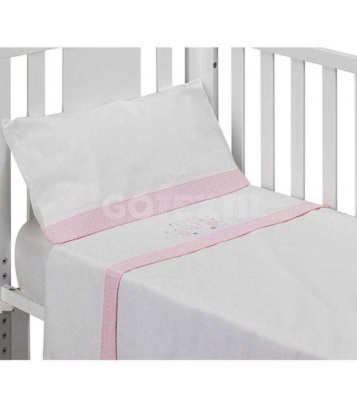 GOTEXTIL | Sabanas cuna 100% Algodón CONEJO ELEFANTE 03260. Interbaby