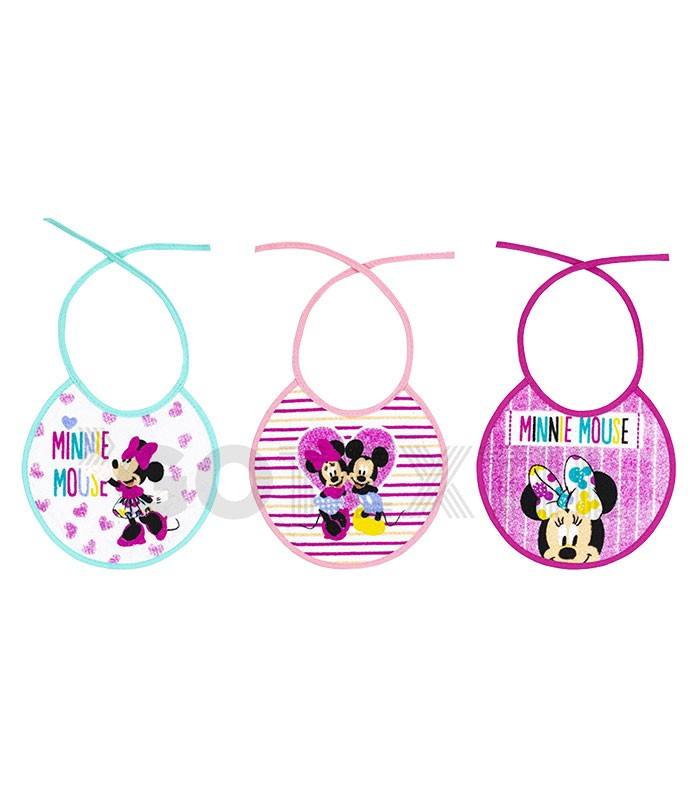 GOTEXTIL | Pack 3 Baberos Rizo MINNIE R20 INTERBABY