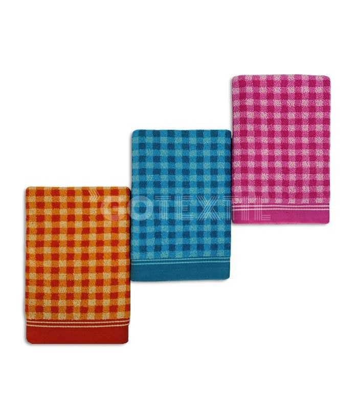 GOTEXTIL | Pack 3 Paños de Cocina Trovador 219 VICHY rizo 100% algodón