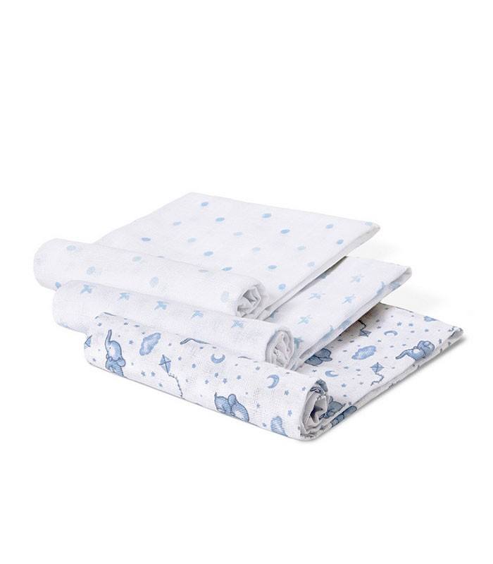 GOTEXTIL | INTERBABY Pack de 3 Gasas bebé Elefante 98974P