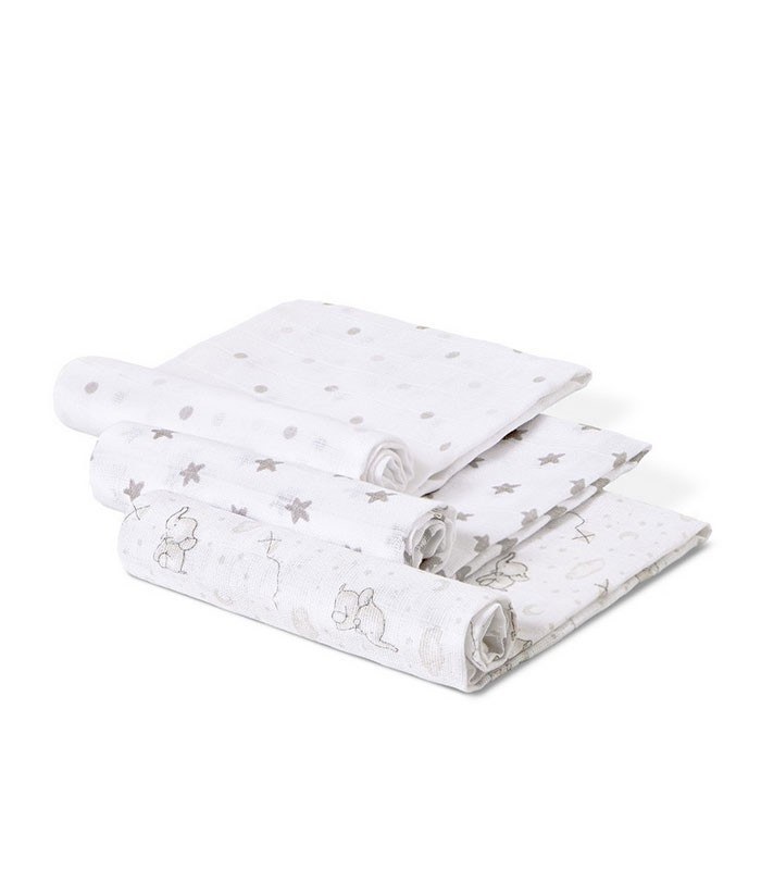 GOTEXTIL | INTERBABY Pack de 3 Gasas bebé Elefante 98974P