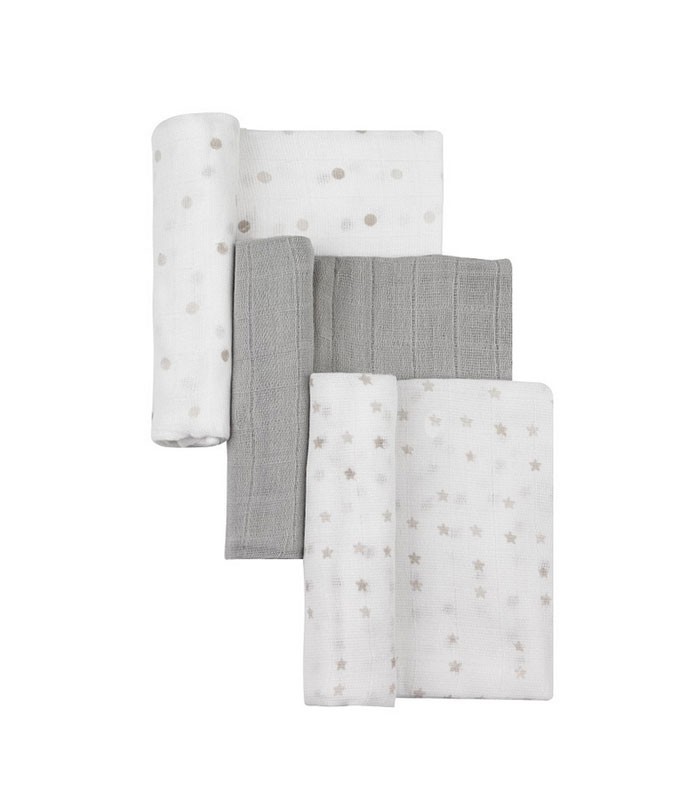 GOTEXTIL | INTERBABY 99980P Pack de 3 Gasas bebé 80x80 cm