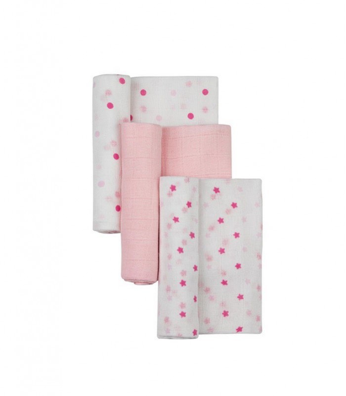 GOTEXTIL | INTERBABY 99980P Pack de 3 Gasas bebé 80x80 cm