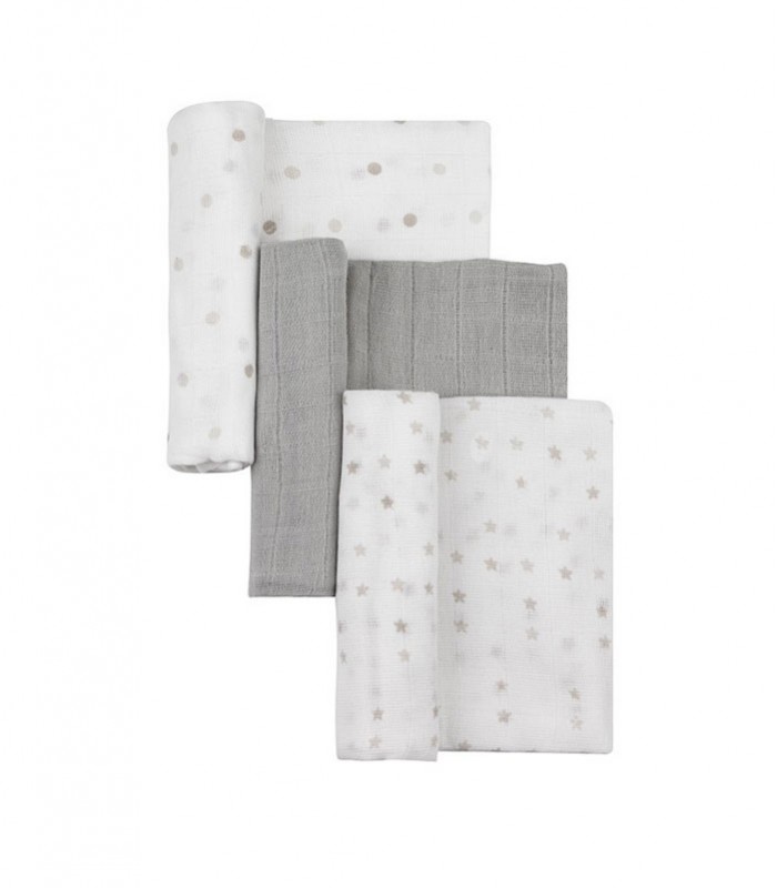 GOTEXTIL | INTERBABY 99980-1P Pack de 3 Gasas 80x80 cm