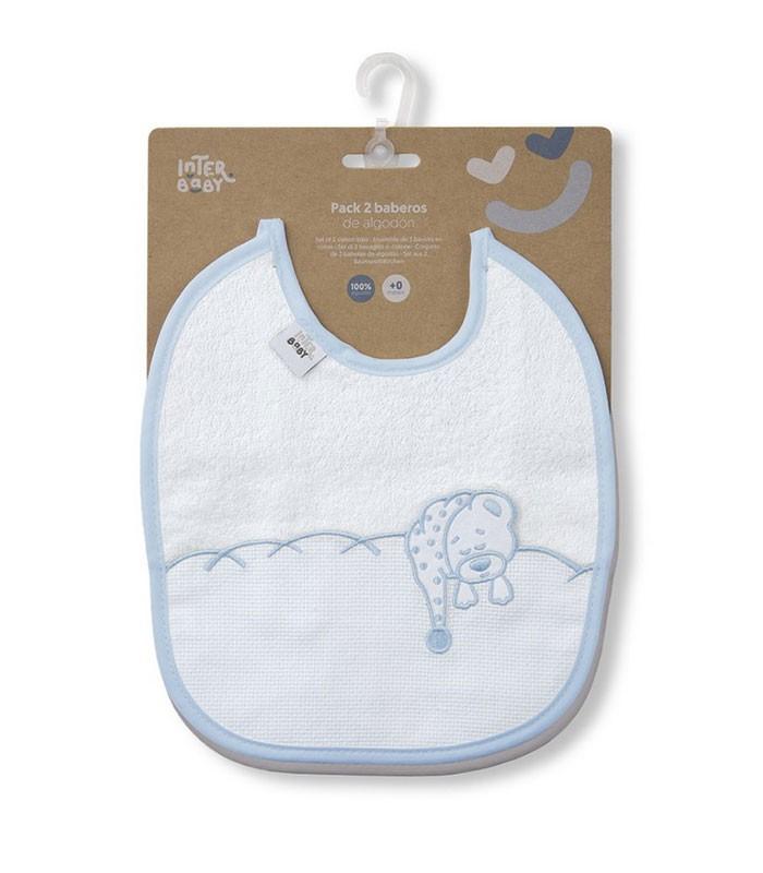 GOTEXTIL | Pack 2 Baberos Punto de Cruz INTERBABY R10 rectangulares