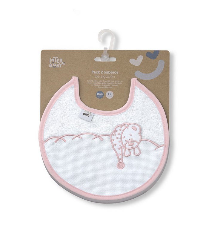 GOTEXTIL | Pack 2 Baberos Punto de Cruz INTERBABY R10 redondos