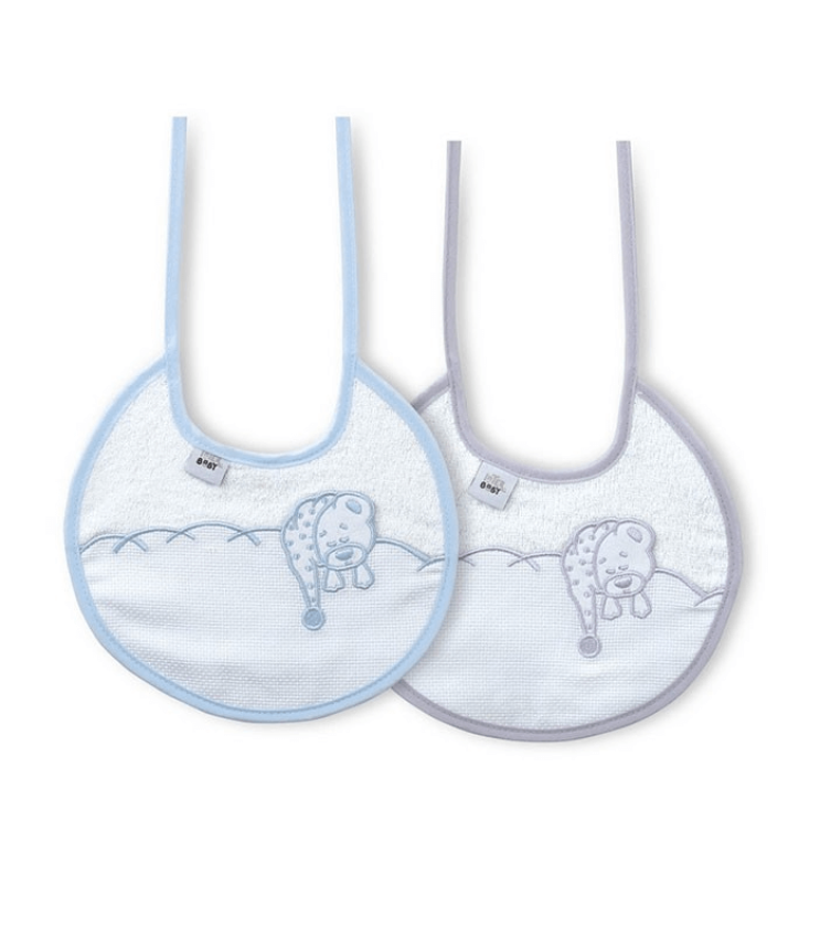 GOTEXTIL | Pack 2 Baberos Punto de Cruz INTERBABY R10 redondos