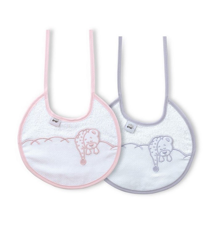 GOTEXTIL | Pack 2 Baberos Punto de Cruz INTERBABY R10 redondos