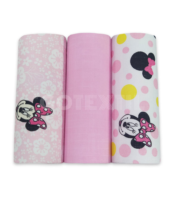 GOTEXTIL | Pack 3 Gasas Estampadas Minnie WX 6104