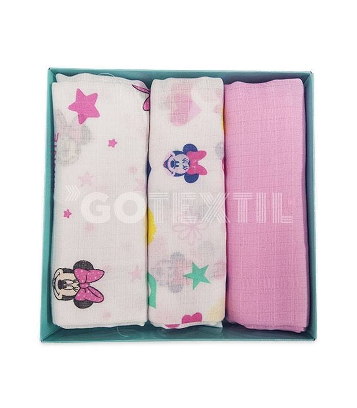 GOTEXTIL | Pack 3 Gasas Estampadas Minnie WX 6104