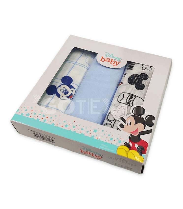 GOTEXTIL | Pack 3 Gasas Estampadas Mickey WX 6103