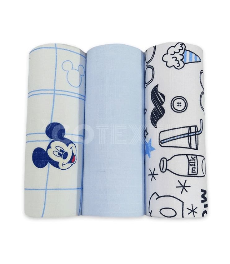 GOTEXTIL | Pack 3 Gasas Estampadas Mickey WX 6103