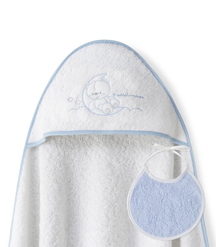 GOTEXTIL | Capa de baño bebé SWEET MOON + Babero. Interbaby