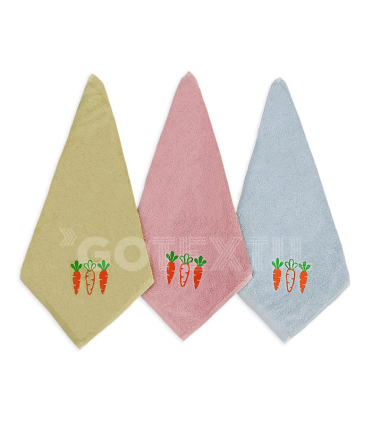 GOTEXTIL | TROVADOR | Paños Cocina Bordados CAROTTES 249 Pack 3 Unidades