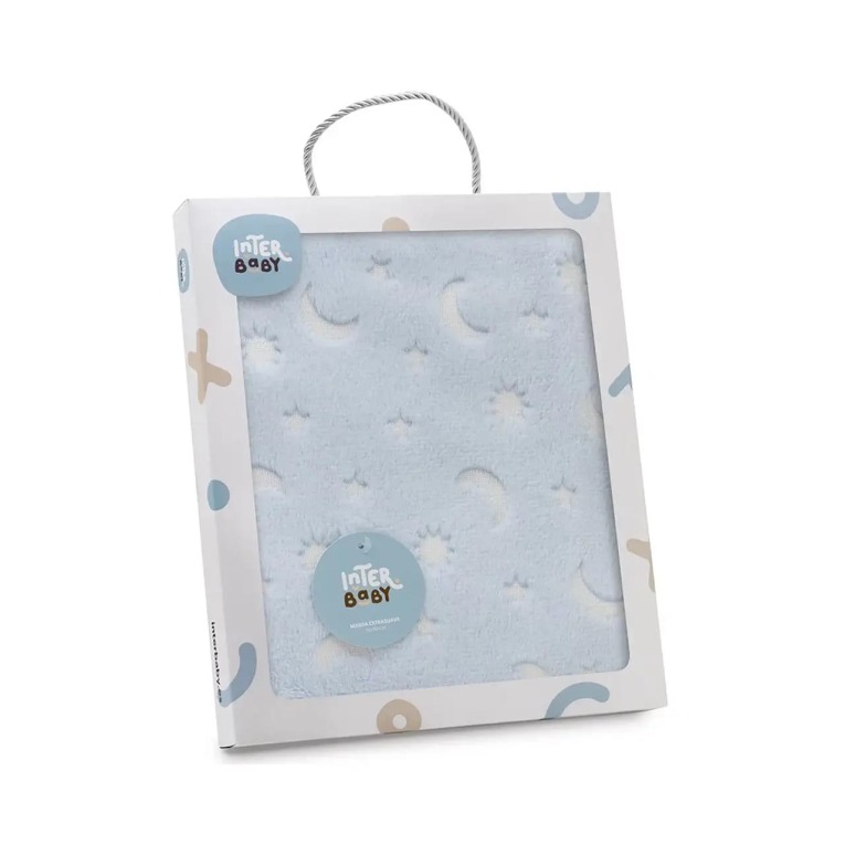 GOTEXTIL | MANTA GRABADA LUNA ESTRELLAS 80x110 CM INTERBABY