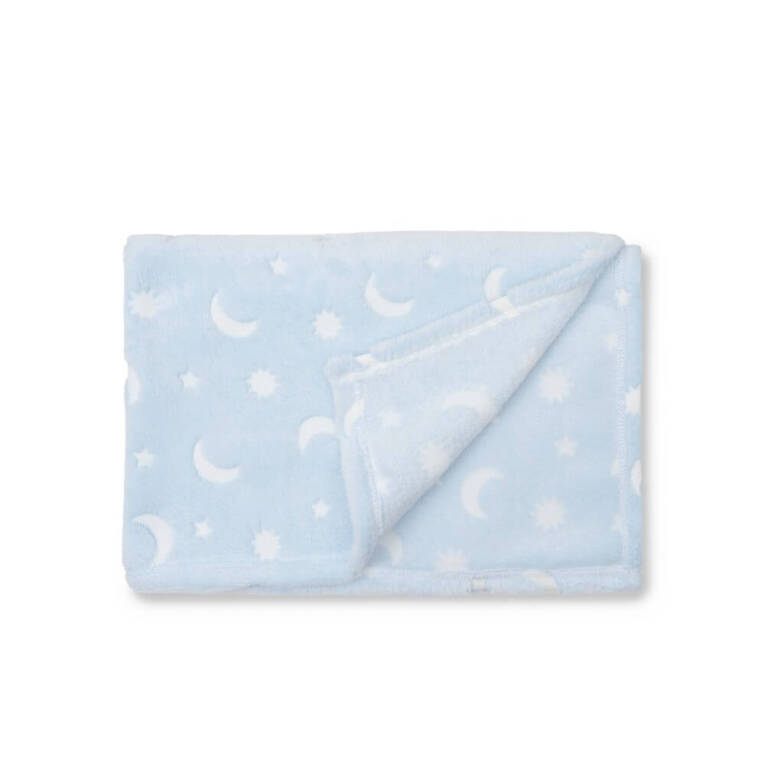 GOTEXTIL | MANTA GRABADA LUNA ESTRELLAS 80x110 CM INTERBABY