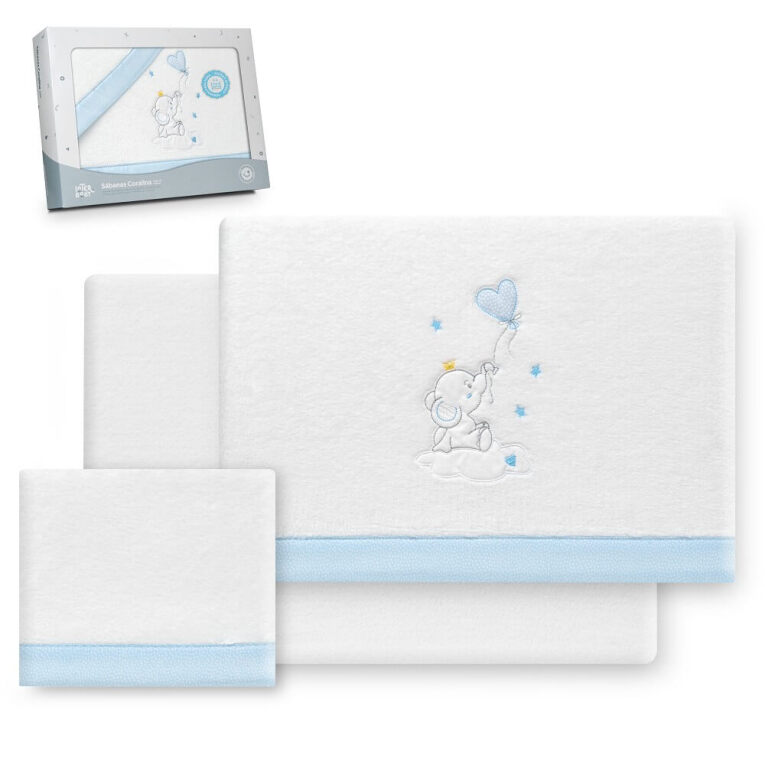 GOTEXTIL | TRIPTICO CUNA CORALINA ELEFANTE GLOBO CORAZON INTERBABY