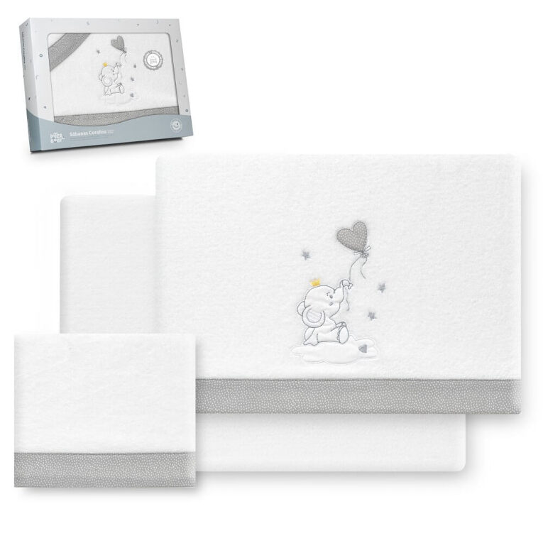 GOTEXTIL | TRIPTICO CUNA CORALINA ELEFANTE GLOBO CORAZON INTERBABY